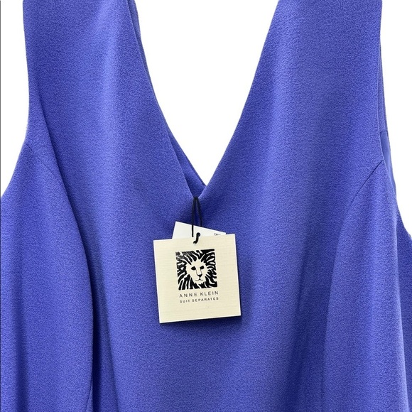 25. NWT Anne Klein V Neck Sleeveless Purple Midi Dress - Picture 2 of 2